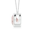 thumbnail image 2 of Angara Collier en Morganite Naturelle - Pendentif Solitaire Rond avec Lunette de 1,65 ct en Or Blanc 14K pour Femmes, 2 of 8