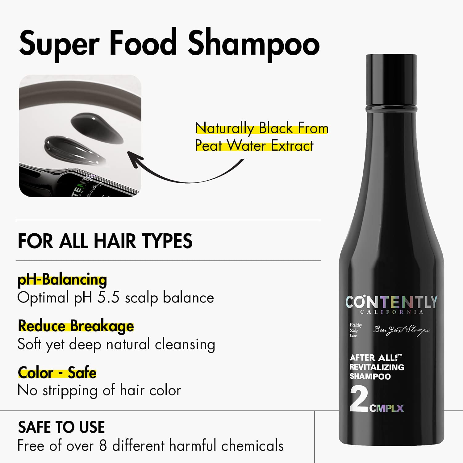 Contently Biotin Thickening Shampoo｜For Dry Scalp & Thinning Hair｜Purifying Shampoo To Repair & Strengthen Scalp｜Sulfate & Silicone Free 10.14 fl.oz