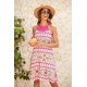 thumbnail image 2 of ZHAOCHENG Vestido informal de verano para mujer, estilo halter, de crochet, con aberturas, corte en A, estilo bohemio, con estampado floral y bolsillos, 2 of 5