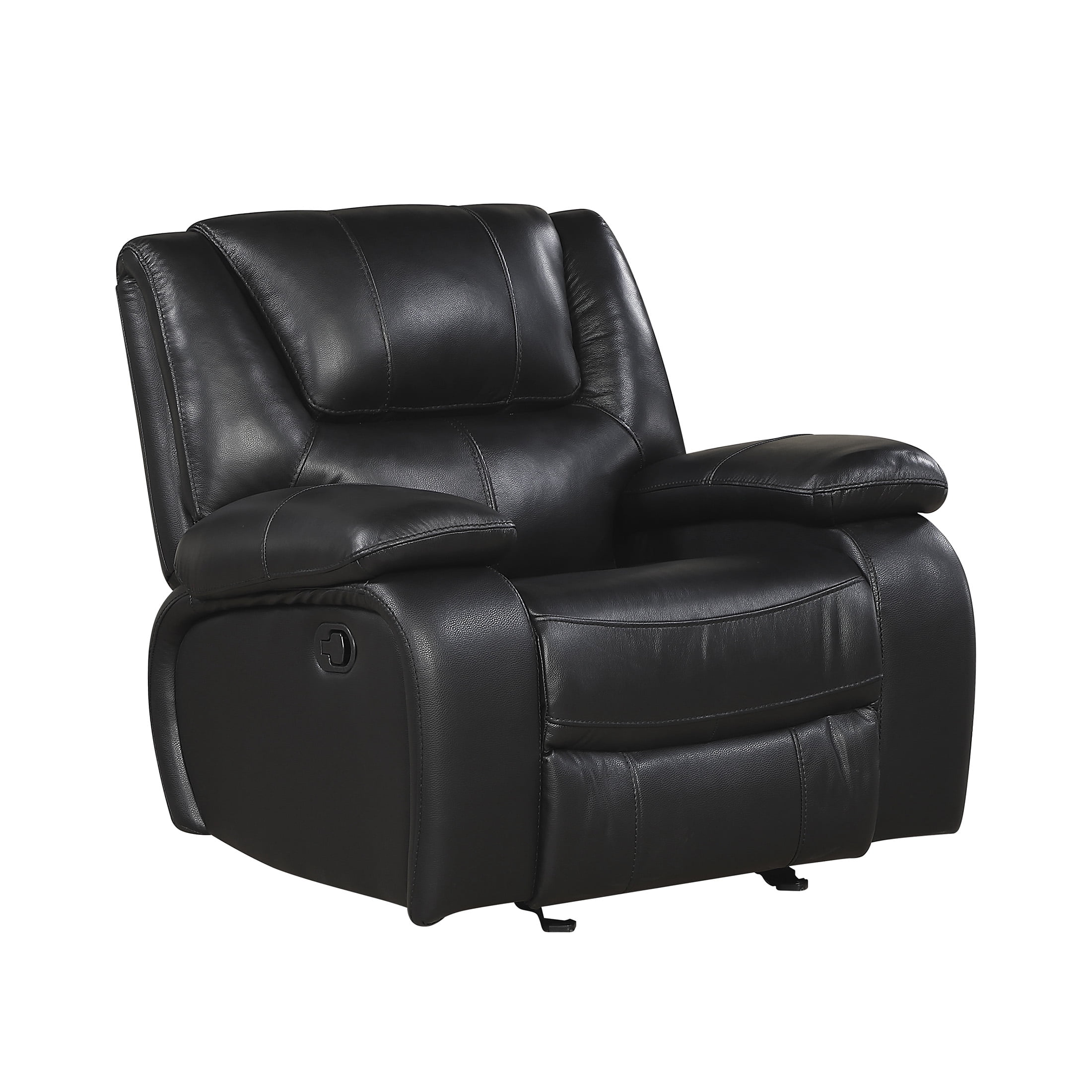 OakvillePark Arlisse Leather Match Manual Glider Reclining Chair, Black