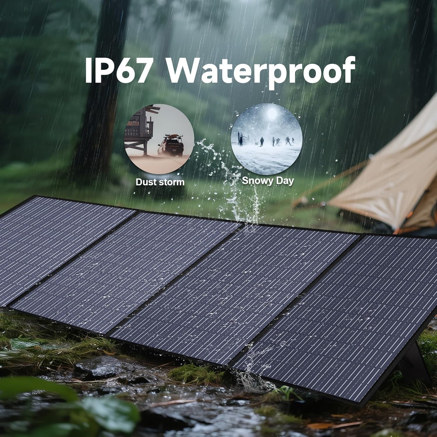 ALLPOWERS Beige R600 Solar Generator Kit, 200W Foldable Solar Panel with 299Wh 600W Portable Power Station, Solar Charger Set for Camping Home Power Outage [Shipping Separately]