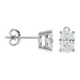 thumbnail image 3 of SuperJeweler 1 Carat Oval Shape Moissanite Stud Earrings in 14 Karat White Gold for Women, 3 of 6