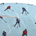 thumbnail image 3 of Sport Pouf Cover with Zipper, Abstract Lines Background Ice Hockey Pattern Competitive Match Winter Season, Soft Decorative Fabric Unstuffed Case, 30" W X 17.3" L, Blue Red Black, by Ambesonne, 3 of 5