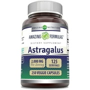Amazing Formulas Astragalus 2000 mg Per Serving 250 Capsules Supplement | Made From Pure Astragalus Membranaceus Plant Root Extract | Non-GMO | Gluten Free