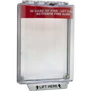 Pull Station Guard, Polycarbonate, Flush Mount, 5 1/2 in Width, 2 5/8 in Depth, Red