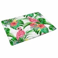 thumbnail image 2 of MKHERT Flamingos with Hawaiian Hibiscus Flowers and Jungle Palm Leaves Doormat Rug Home Decor Floor Mat Bath Mat 30x18 inch, 2 of 3