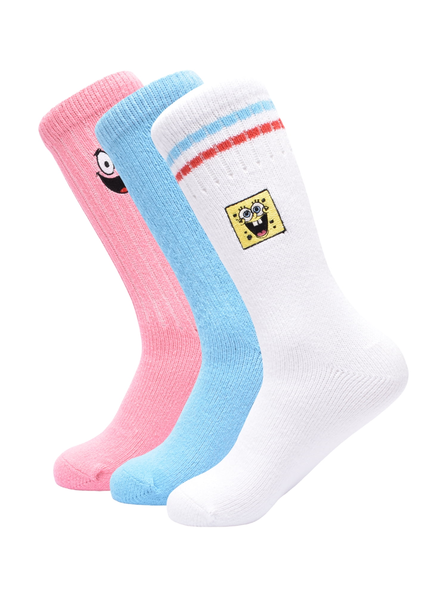 Nickelodeon SpongeBob Pants Women's' 3-Pack Boot Socks, Sock Size 9-11