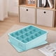 thumbnail image 4 of Organizador de cajones con tapa - Caja de almacenamiento de calcetines y ropa interior de 4 compartimentos, 8,46x11,41x3,14 pulgadas, tela plástica (amarillo, blanco, rosa, azul), 4 of 6
