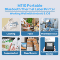 thumbnail image 6 of Phomemo M110 Label Maker Portable Bluetooth Thermal Printer for Clothing Jewelry Retail Mailing Barcode, Compatible with Android & iOS, 6 of 11