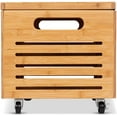 BirdRock Home Bamboo Rolling File Storage Organizer Box with Lid Natural