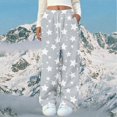 thumbnail image 5 of Yokua Women's Flannel Printed Fleece Pajama Pants Drawstring Comfortable Casual Pants with Pockets, 5 of 7