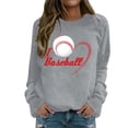 thumbnail image 2 of VBARHMQRT Sweat-Shirt Blanc à Col Rond pour Femmes Manches Longues Imprimé Amour Grande Taille Hoodie Ample, 2 of 3