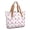 Breast Cancer Ribbon Heart White Pattern, variant on Breast Cancer Ribbon Heart White Pattern Large Tote Bag for Women, Polyester Roomy Carryall with Pockets and Zipper, Lightweight Gifts Ideas for Work School Gym