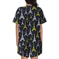 thumbnail image 4 of Womens Pajama Sets With Pocket, glod Eiffel Tower Lounge Sets Short Sleeve Sleepwear PJ Sets for Women, 4 of 6