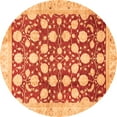 thumbnail image 1 of Ahgly Company Indoor Round Abstract Orange Modern Area Rugs, 3' Round, 1 of 4