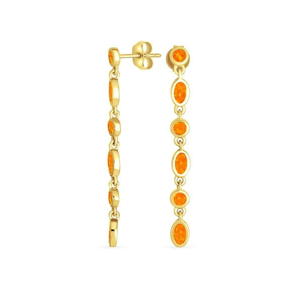 Bling Jewelry Womens  MOD Blue Opal Dangle Gemstone Earrings Sterling Silver 2 Inch