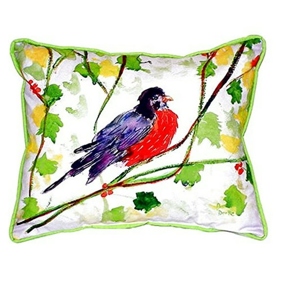 Betsy Drake SN164 11 x 14 in. Robin Small Indoor & Outdoor Pillow