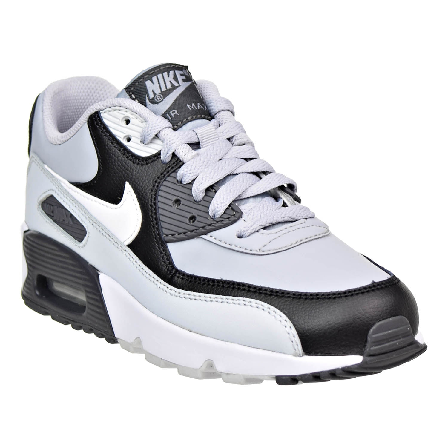 Nike Air max 90 Leather (GS) Big Kids Shoes Wolf Grey/White 833412-016