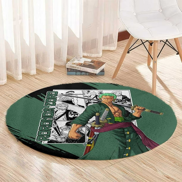 【ZZ】ONE PIECE Rug ドン!! ラグ マット Roronoa Zoro - One Piece Round Carpet Anime Mix Manga Style Rug
