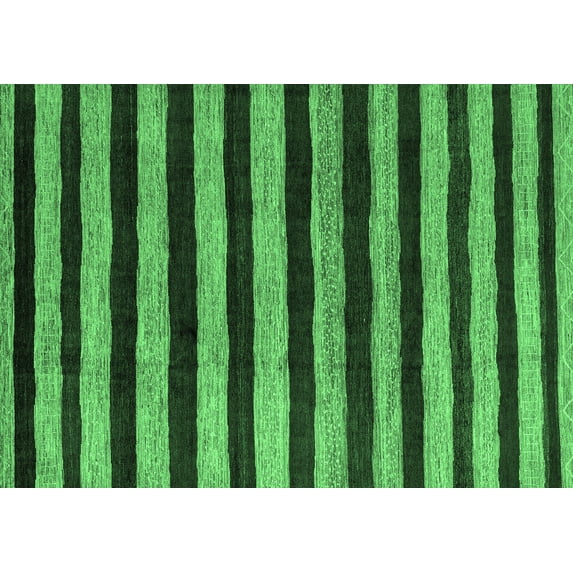 Ahgly Company Indoor Rectangle Oriental Emerald Green Modern Area Rugs, 6' x 9'