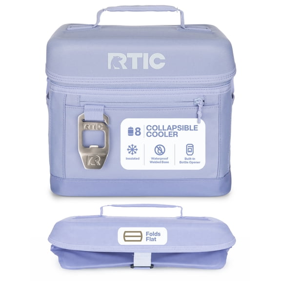 RTIC 8-Can, 5 Qt, Collapsible Soft Cooler with Bottle Opener, Periwinkle