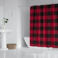 thumbnail image 3 of Checkered Shower Curtain 72x84 Inches Premium Polyester Fabric Waterproof Quick-Dry Bathroom Curtain with Rust-Resistant Grommets - Buffalo Plaid Design, 3 of 5