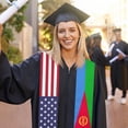 thumbnail image 3 of Eritrea & USA United States Flag Shawl Sash Stole Graduation Shawls Wraps Scraf For International Study, 3 of 5
