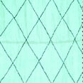 thumbnail image 1 of Ahgly Company Indoor Square Solid Turquoise Blue Modern Area Rugs, 3' Square, 1 of 4