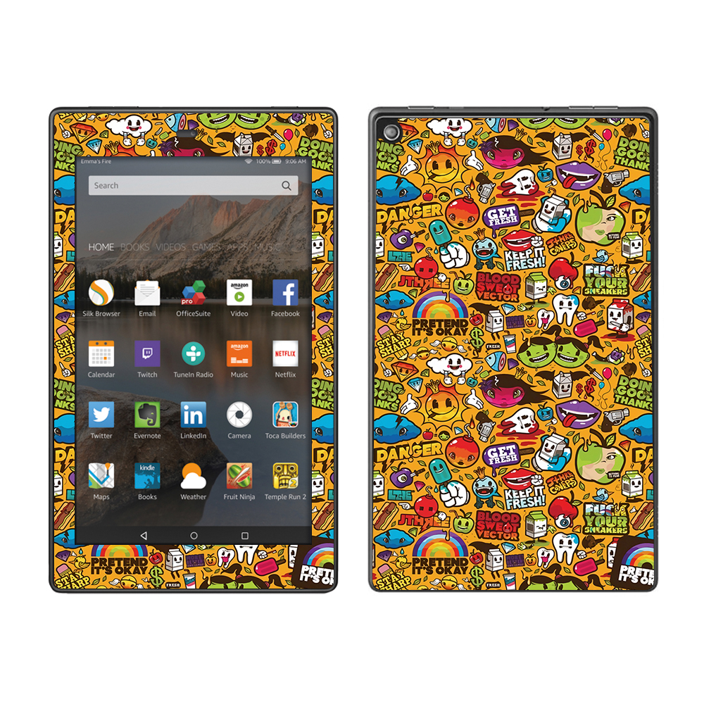 Skin Decal For Amazon Fire Hd 8 Tablet / Comic Sticker Slap Cartoon