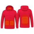 thumbnail image 1 of Sexy Dance Men Heated Coat Hooded Jacket Winter Warmth Outwear Zipper Long Sleeve Down Jacket With 10000mHA Power Bank, 1 of 3