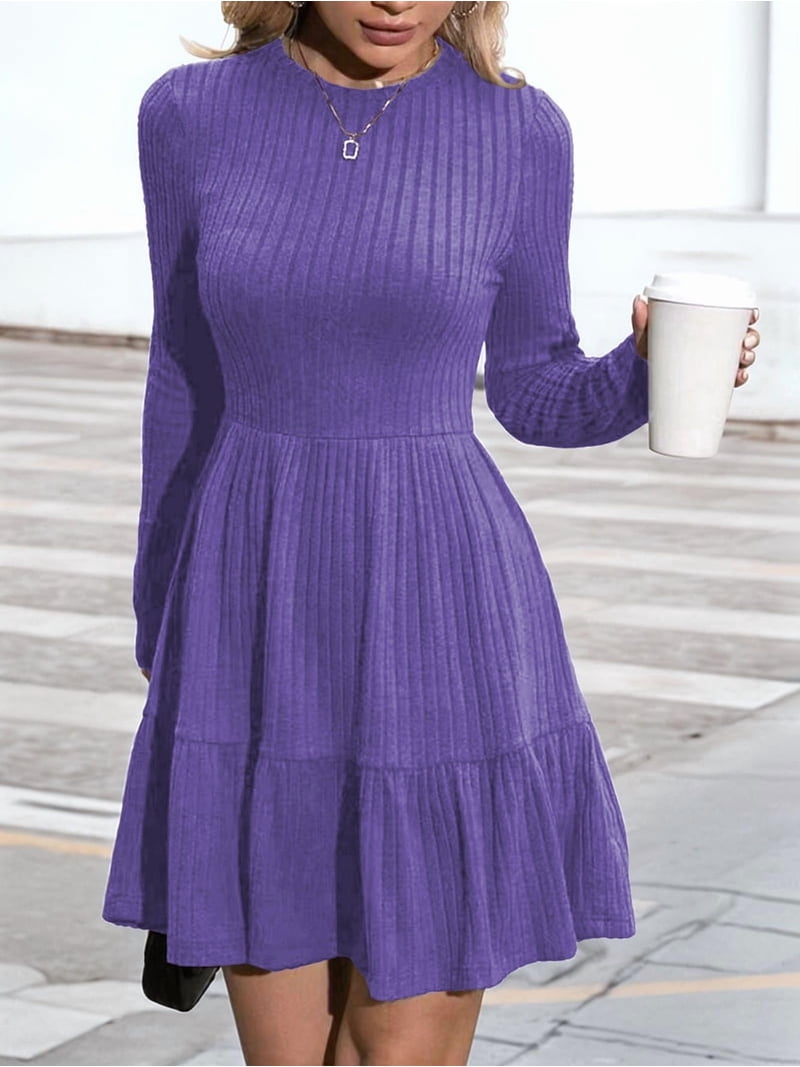 knee length sweater dress Bsdjilfg Winter Dresses for Women 2025,Long Sleeve Petite Dress,Knee Bodycon Fall Wedding Guest Dress, Women's, Size: Medium Our cozy knit sweater dress brings all the cool Knit Oversized Sweater Dress 