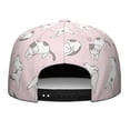 thumbnail image 4 of Geometric Cat Pattern Baseball Cap - Abstract Cat Art Flat Brim Adjustable Streetwear Hat, 4 of 6