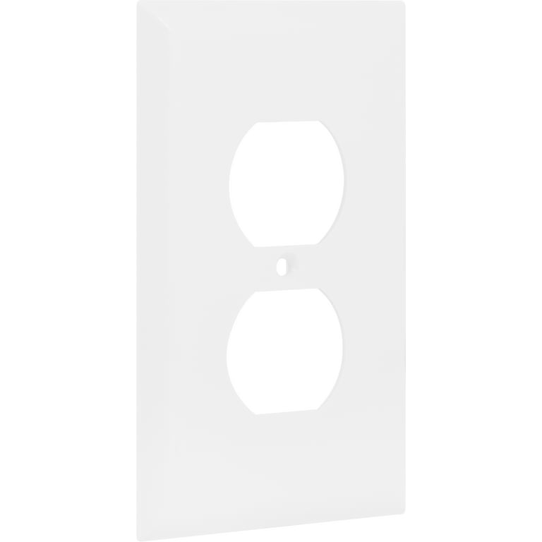 HyperTough Oversized Outlet Plate, Duplex Receptacle, 1 Gang, White Nylon,  0A, 53148