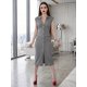 thumbnail image 2 of Vestido Midi Ajustado con Botones al Frente, Elegancia Casual y Estilo Moderno para Mujer, 2 of 5