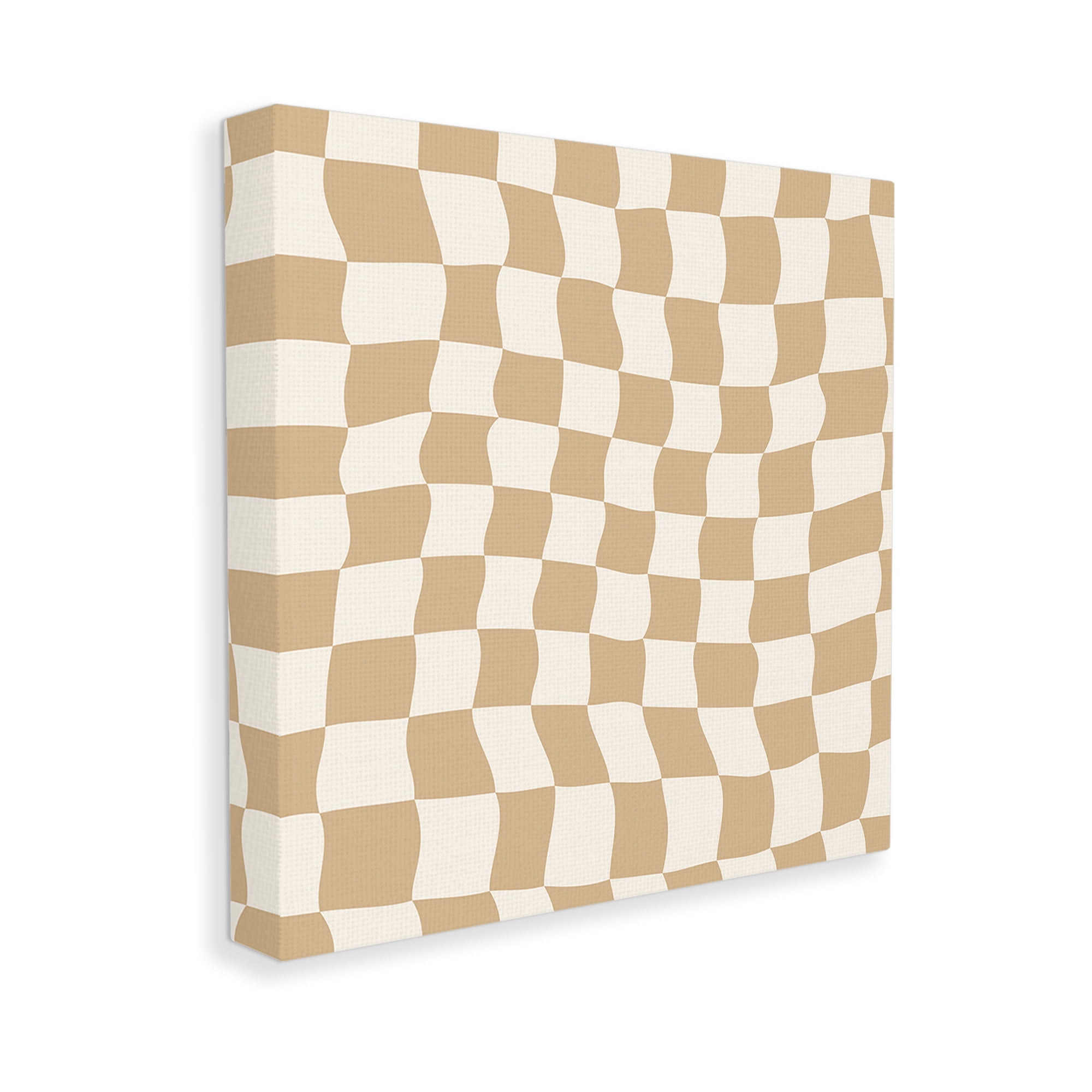 Stupell Industries Wavy Checkered Pattern Abstract Painting Gallery Wrapped Canvas Art Print Wall Art, 24 x 24