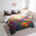 thumbnail image 4 of Homewish Colorful Flower Floral 7-Piece Twin Bedding Sets,Modern Aesthetic Desgin Bedding Comforter Set,Orange Sunset Sheet Sets For Girl Kids,Ultra Soft Home Decor Reversible, 4 of 9