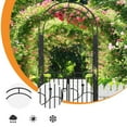 thumbnail image 5 of Uforic 85" H Metal Garden Arbor with Gate, Garden Arch for Climbing Plants Support or Wedding Decor,Black, 5 of 9