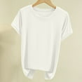 thumbnail image 2 of Birdeem Blouses pour Femmes Col Rond Uni Manches Courtes Haut/chemise, 2 of 12