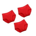 thumbnail image 3 of 3 Pcs Culottes Femmes Unies Lavables Portables Réutilisables Tricotées Respirantes Lingerie Filles Culottes sous-Vêtements Rouges 4TG, 3 of 8