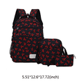thumbnail image 2 of Bow Print Backpack, Aesthetic School Backpack Set Include Shoulder Bag&Storage Bag, Spacious Laptop Backpack for Outdoor Travel, Red, 2 of 7