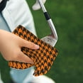 thumbnail image 4 of Golf Towels for Golf Bags For Men Women - Black And Orange Houndstooth 24x16in Absorbent Quick Drying Golf Towel for Cleaning Golf Ball Club Golf Bag Accessories with Carabiner, 4 of 8