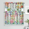 thumbnail image 2 of Sunflower Print Kitchen Curtains 3-Piece Set - Vintage Rustic Rod Pocket Window Panels with Valance & Tiers, 2 of 5