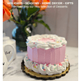 thumbnail image 4 of DEZICAKES Fake Birthday Cake Frosted Pink Confetti Cake Display 6" fake decoration Dezicakes Fake Food- Fake Cake- Home Decoration Cake Display- Artificial Cake- Cake Decor, 4 of 6