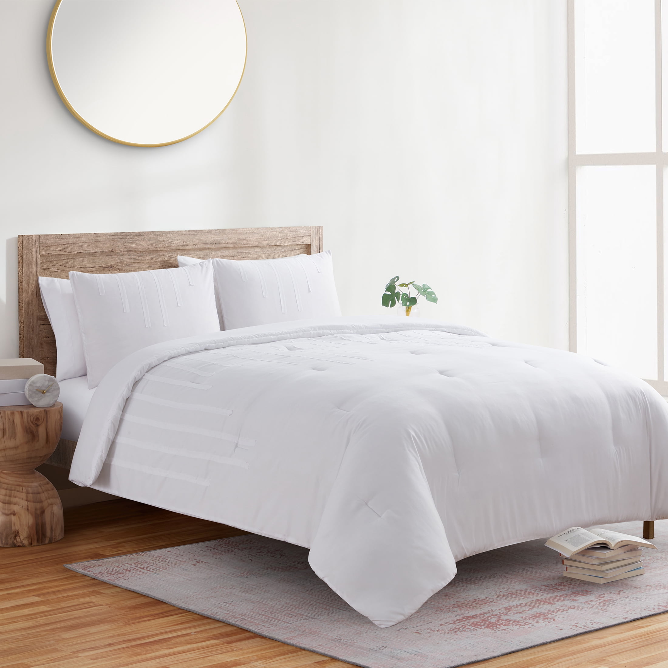 Jade + Oake Ridney 3-Piece White Striped Comforter Set, King