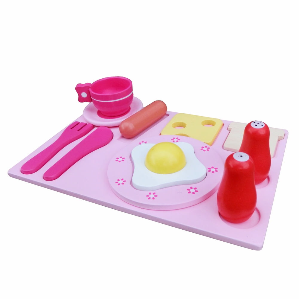 Lowestbest Kitchen Cooking Food Playset, Wooden Kitchen for Girl, Pink Lowestbest Kitchen Cooking Food Playset, Wooden Kitchen for Girl, Pink