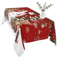 thumbnail image 2 of Red Christmas Snowman Table Cloth Waterproof Tablecloths, Xmas Snowflake Elk Tree Balls Tablecloth Dining Table Cover for Kitchen Party Tabletop Outdoor, Rectangle Tablecloth 54x108 Inch, 2 of 9