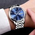 thumbnail image 5 of Reloj LIGE Reloj de moda para hombre deportivo de acero completo azul oscuro, 5 of 5