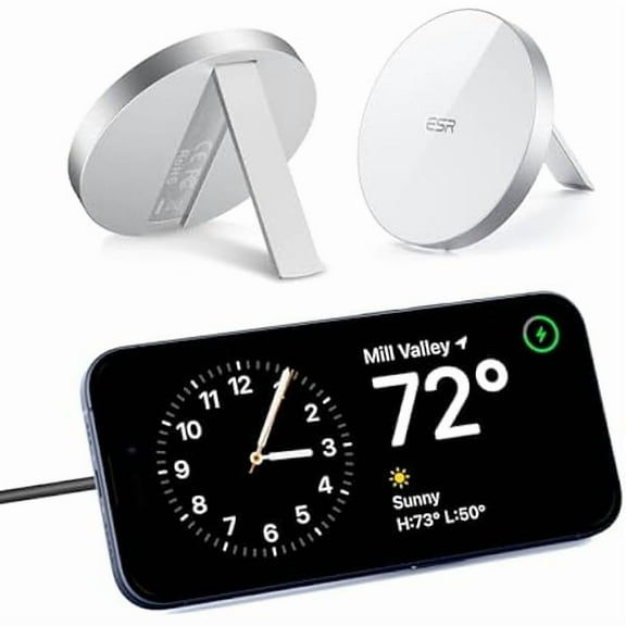 for Magsafe Charger, Wireless Charger Kickstand, Charging Pad for iPhone 16/15/14/13/12 Series and AirPods 4/3/Pro/Pro 2, Galaxy S25 Strong Magnetic Charger Pad with 5 ft Removable Cable, White