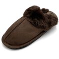 thumbnail image 3 of LAVRA Women's Furry Slipper Faux Fur Trim Mule Slide Slip On Indoor Outdoor, 3 of 4