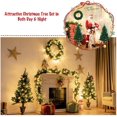 thumbnail image 3 of Goplus Pre-lit Holiday Christmas 4-Piece Set, Christmas Garland, Wreath and Set of 2 Entrance Trees with LED Lights, Artificial Christmas Tree Celebrating Set, 3 of 8